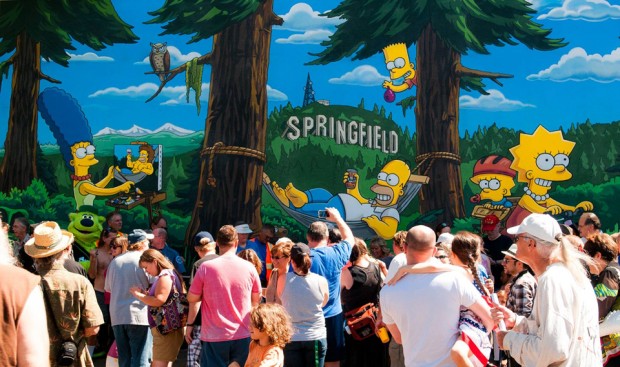 THE SIMPSONS: The city of Springfield, OR celebrates THE SIMPSONS 25th ANNIVERSARY with the unveiling of the Simpsons mural during a block party dedication ceremony on the downtown walk of murals on Monday, Aug. 25th.  THE SIMPSONS ª and © 2014 TCFFC ALL RIGHTS RESERVED.