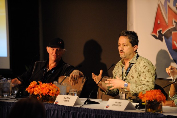 Wrapping up the summit's panels by looking to animation's growing boundaries on the Meet the New Interactive Magicians panel are, from left: Richard Taylor, media director of themed entertainment for RGH; and Daren Ulmer, president and chief creative at Mousetrappe.