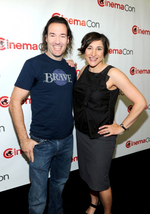 (L-R) Director Mark Andrews and Producer Katherine Sarafian attends the Walt Disney Studios 2012 Presentation Highlights at CinemaCon on April 24, 2012 in Las Vegas, Nevada. (Photo by Alberto E. Rodriguez/WireImage)