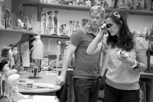 Frankenweenie Producer Allison Abbate reviews characters in the Sculpting Department with Ian Mackinnon.