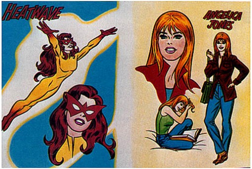 Romita's 1981 presentation sketch for "Heatwave," later "Firestar," complete with airbrushed colors.