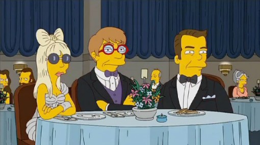 Lady Gaga with Elton John on The Simpsons