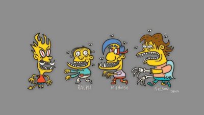 Los Simpsons - Bart, Ralph, Milhouse, Nelson