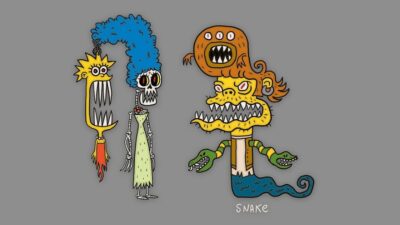 Los Simpsons - Lisa, Marge, Snake