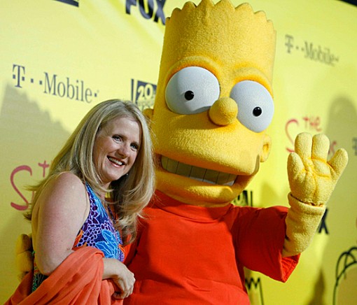 Nancy Cartwright with Bart Simpson