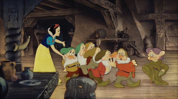 Snow White and the Seven Dwarfs "Off to Bed" cel