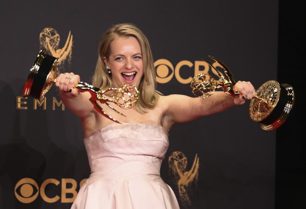 The Handmaid's Tale producer & star Elisabeth Moss at the 2017 Primetime Emmys [Credit: Reuters]