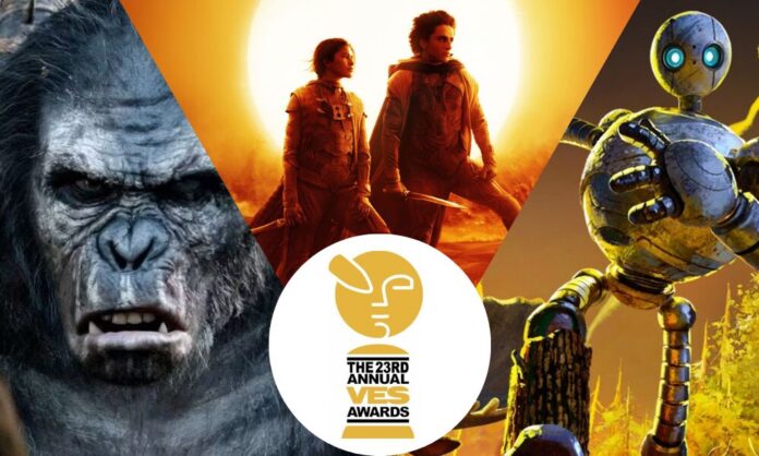 'Dune: Part Two' won the most VES Awards this year, with top category honors going to 'Kingdom of the Planet of the Apes' and DreamWorks' 'The Wild Robot'