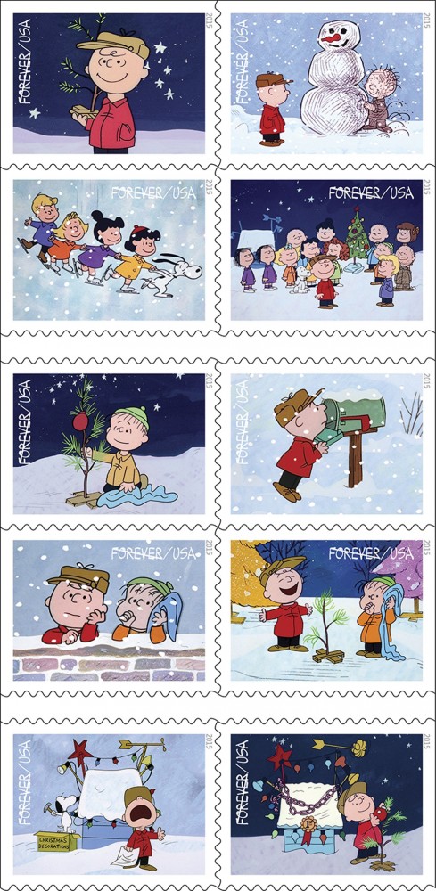 Charlie Brown Christmas Forever stamps