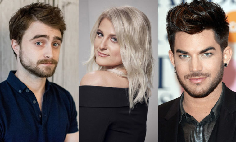 Daniel Radcliffe, Meghan Trainor and Adam Lambert