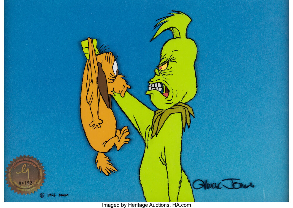 How the Grinch Stole Christmas - Grinch & Max production cel (MGM)