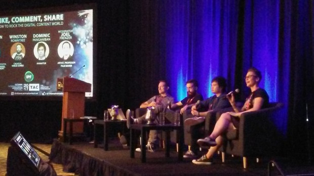 TAC Digital Content panelists, from left,  Joel Freezer, Winston Rowntree, Dominic Panganiban and Morghan Fortier