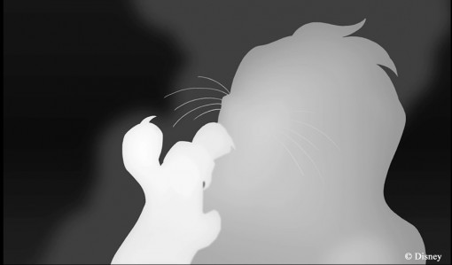 The Lion King 3D grey scale